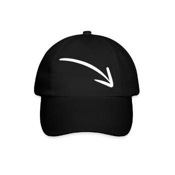 Pfeil Zeichnung Skizze weiß - Baseballkappe - Schwarz/Schwarz - Vorne