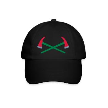 Feuerwehr Axt gekreuzt - Baseballkappe - Schwarz/Schwarz - Vorne