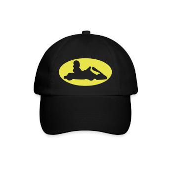 Kart-Logo bat1 - Baseballkappe - Schwarz/Schwarz - Vorne