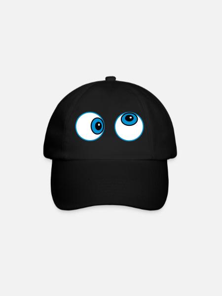 Augen (d) - Baseballkappe - Schwarz/Schwarz