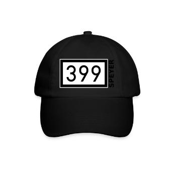Rheinkilometer 399 Speyer - Baseballkappe - Schwarz/Schwarz - Vorne
