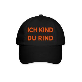 Ich Kind Du Rind - Baseballkappe - Schwarz/Schwarz - Vorne