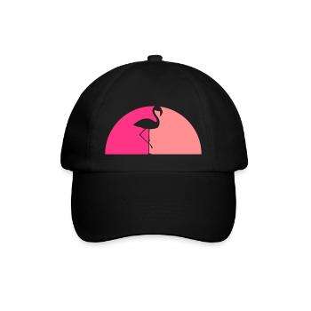 halbkreis sonnenaufgang urlaub palmen ferien sonne - Baseballkappe - Schwarz/Schwarz - Vorne