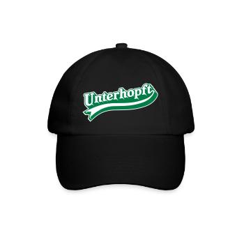 Unterhopft Bier T-Shirt Sprüche Design - Baseballkappe - Schwarz/Schwarz - Vorne
