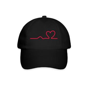 Heartbeat heartbeat Love Love Valentine's Day coeur - Baseball Cap - black/black - Front