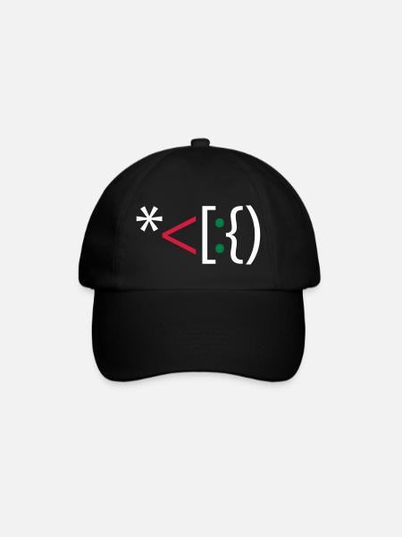 Computer Santa Weihnachten Emoticon Bart Christmas - Baseball Cap - black/black
