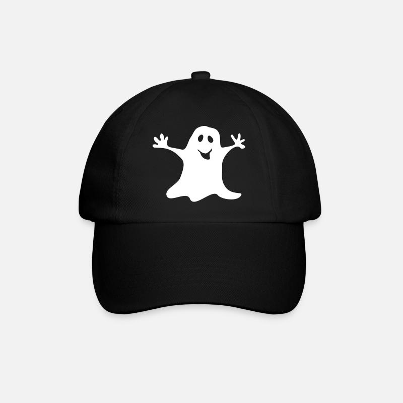 Monochrome ghost Halloween T-shirt - Baseball Cap - black/black