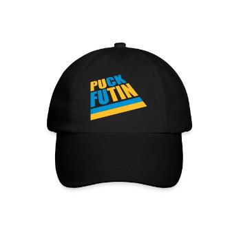 puck futin logo design - Baseball Cap - black/black - Front