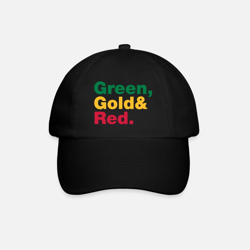 Grün, Gold & Rot. - Baseballkappe - Schwarz/Schwarz