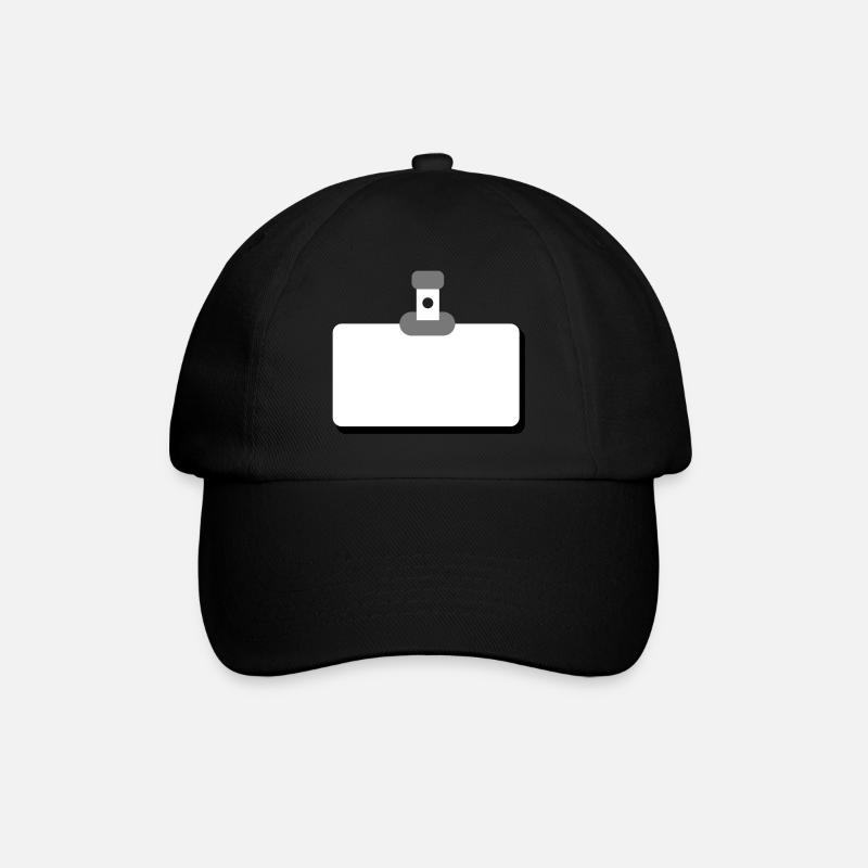 namensschild leer - Baseballkappe - Schwarz/Schwarz