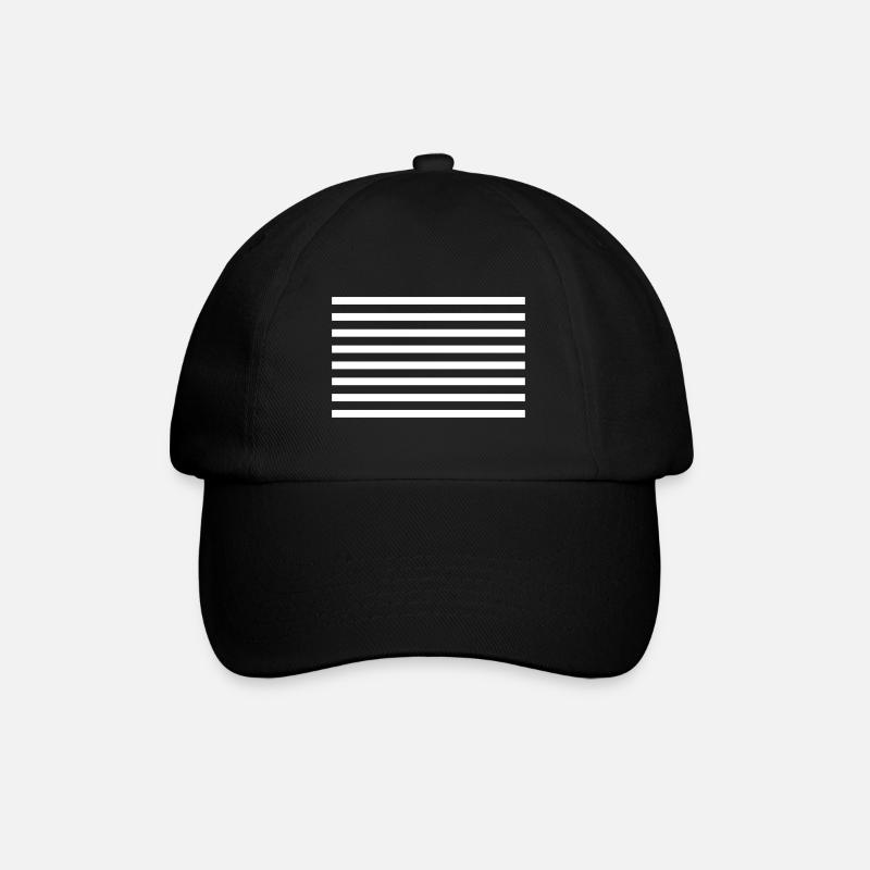 Lines pattern horizontal - Baseball Cap - black/black