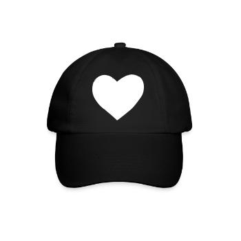 Herz Symbol Liebe süß Herzen rosa Zeichnung Vektor - Baseballkappe - Schwarz/Schwarz - Vorne