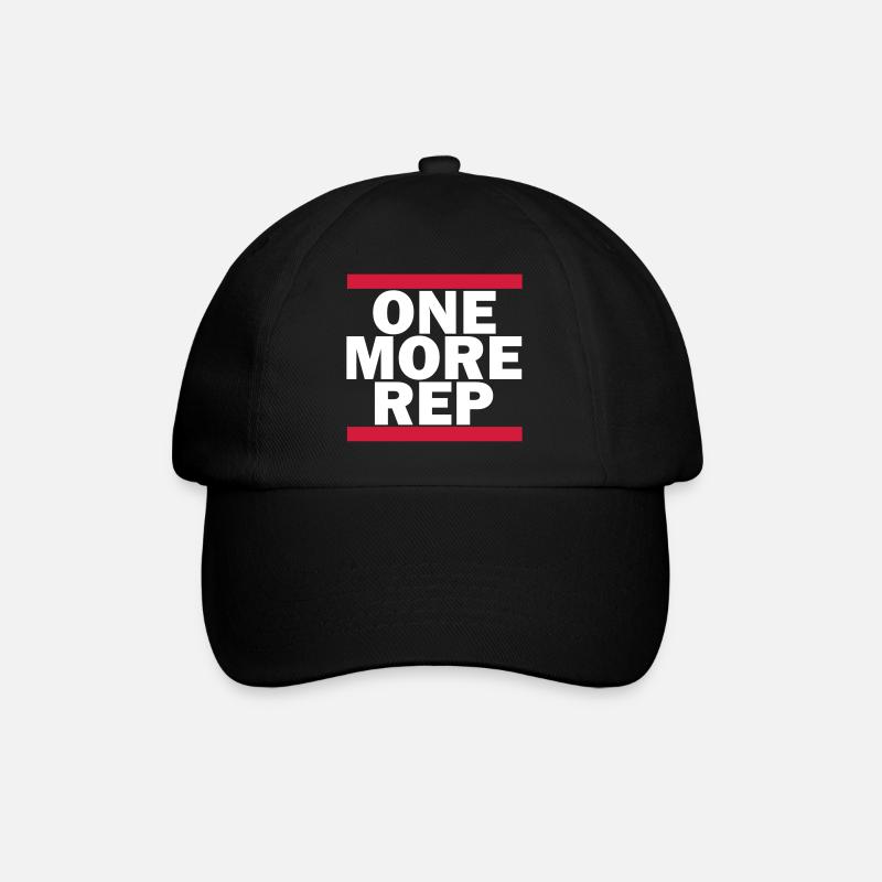 GYM, ONE MORE REPEAT - Baseballkappe - Schwarz/Schwarz