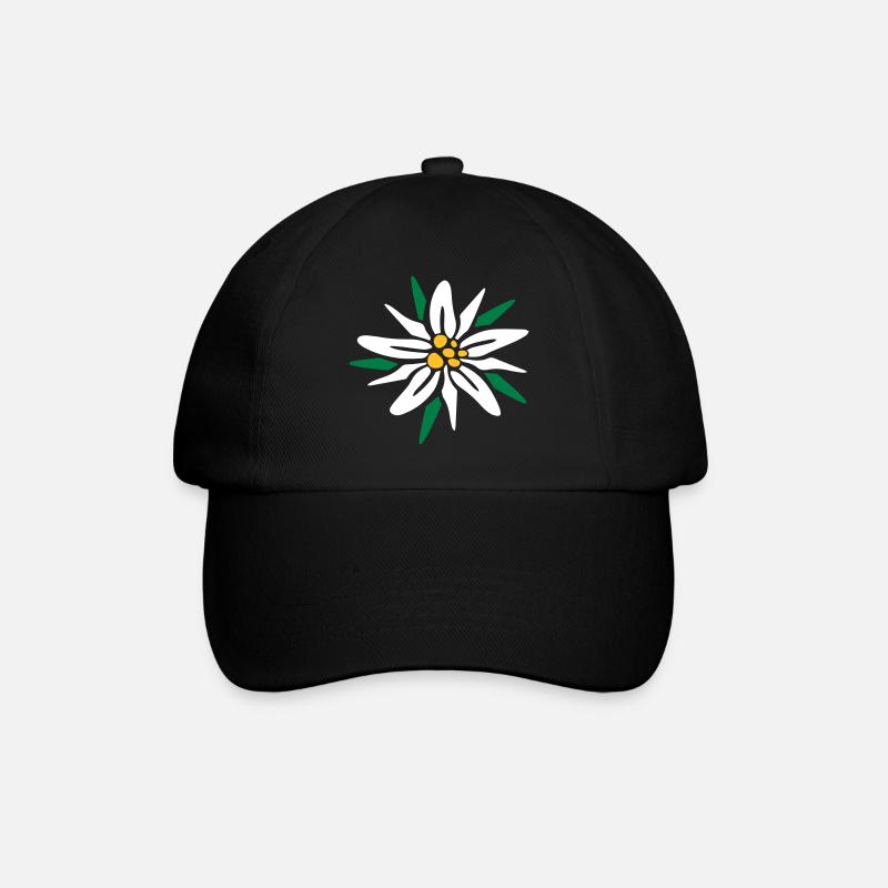 Edelweiss - Baseballkappe - Schwarz/Schwarz