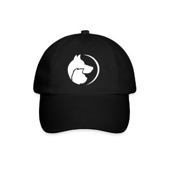 Hund und Katze - Dreamteam Geschenk für Tierfreund - Baseballkappe - Schwarz/Schwarz - Vorne