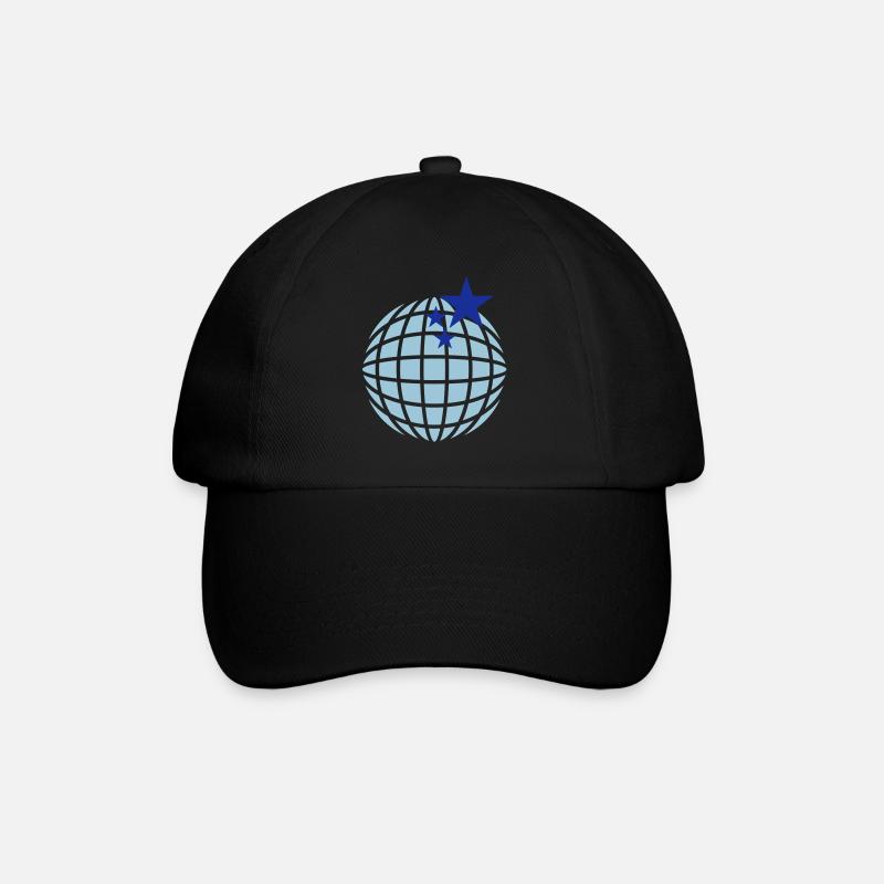 Boule disco / globe disco (2c) - Casquette classique - noir/noir