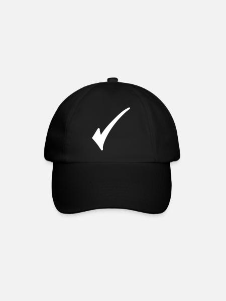 Haken Emoji Skizze Zeichnung weiß - Baseballkappe - Schwarz/Schwarz