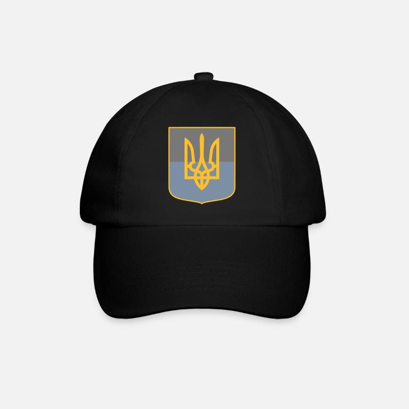 Ukraine - Baseballkappe - Schwarz/Schwarz
