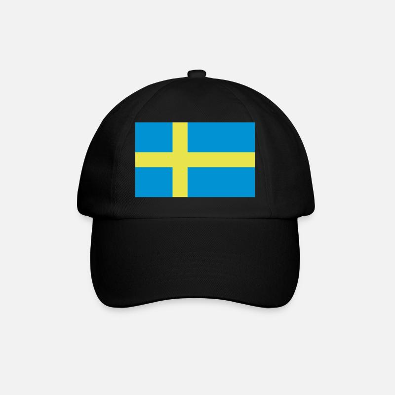 Drapeau de la Suède - Casquette classique - noir/noir