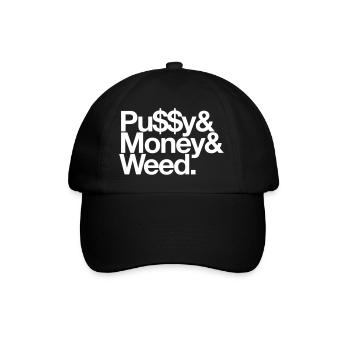 Pussy & Money & Weed - Baseballkappe - Schwarz/Schwarz - Vorne