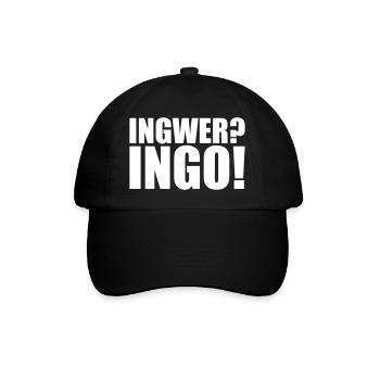 Ingwer? Ingo! Lustiger, witziger Spruch für Ingos - Baseballkappe - Schwarz/Schwarz - Vorne