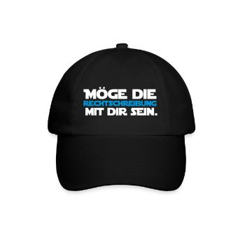Möge die Rechtschreibung mit dir... Deutsch Lehrer - Baseballkappe - Schwarz/Schwarz - Vorne