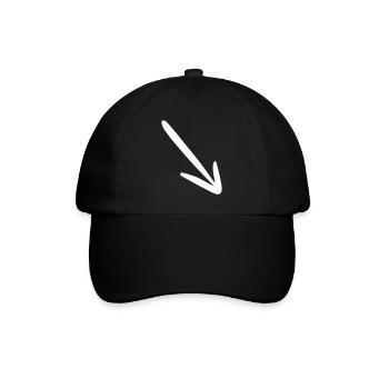 Pfeil Zeichnung Skizze weiß - Baseballkappe - Schwarz/Schwarz - Vorne