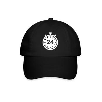 24 Stunden Service 24/7 - Baseballkappe - Schwarz/Schwarz - Vorne