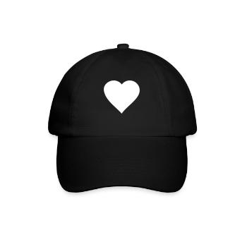 Heart love heartbeat vector romantic design - Baseball Cap - black/black - Front