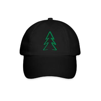 baum weihnachten - Baseballkappe - Schwarz/Schwarz - Vorne