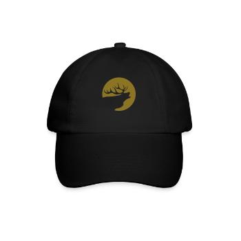Roaring deer - Baseball Cap - black/black - Front