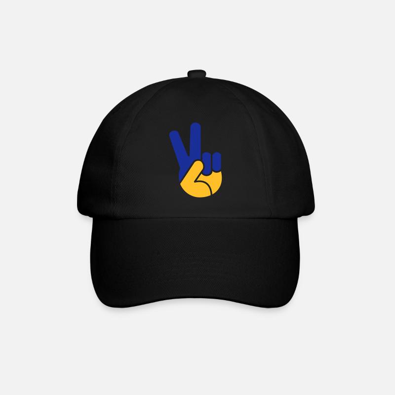 Ukraine Peace Hand Sign - Baseball Cap - black/black