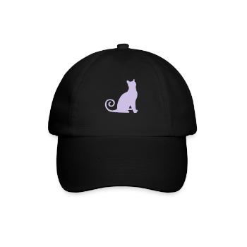 katze silhouette - Baseballkappe - Schwarz/Schwarz - Vorne