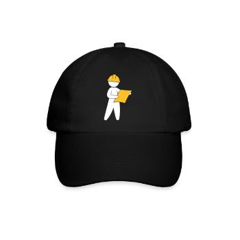 An Engineer At A Construction Site - Baseball Cap - black/black - Front