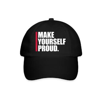 make yourself proud Zitat - Baseballkappe - Schwarz/Schwarz - Vorne