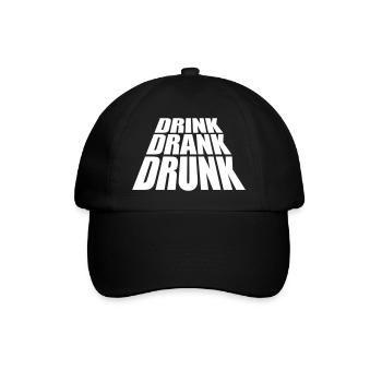 drink drank drunk Zitat - Baseballkappe - Schwarz/Schwarz - Vorne