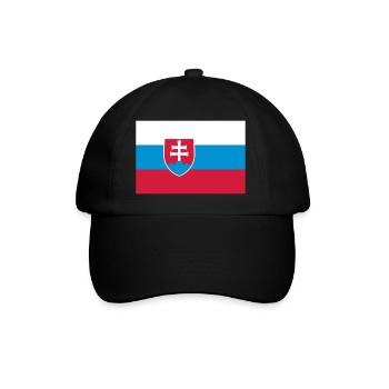slovakia flag - Baseballkappe - Schwarz/Schwarz - Vorne
