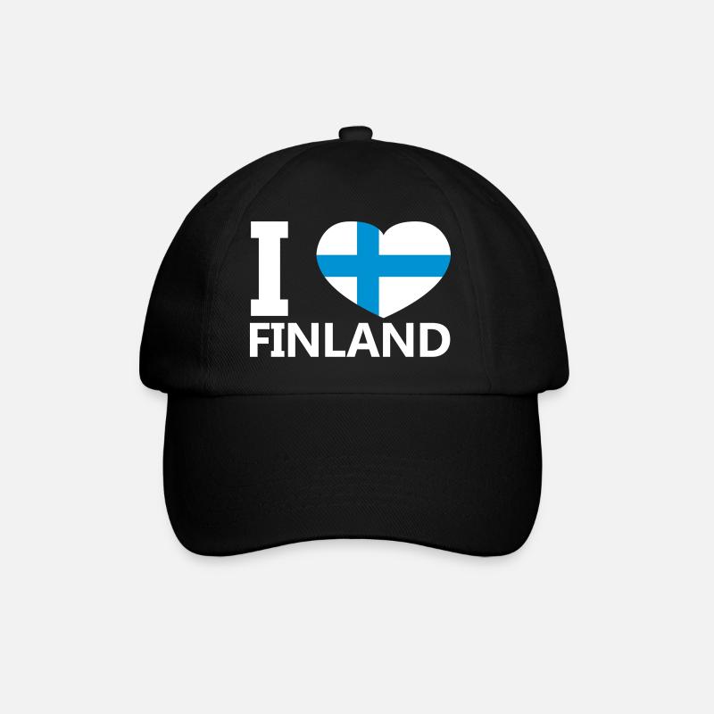 Ich liebe Finnland - Baseballkappe - Schwarz/Schwarz
