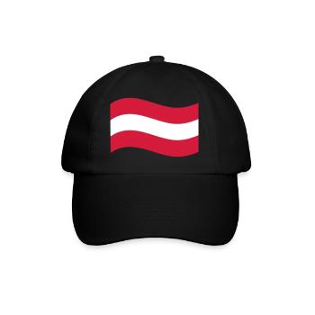 Austria - Österreich Fahne - Baseballkappe - Schwarz/Schwarz - Vorne