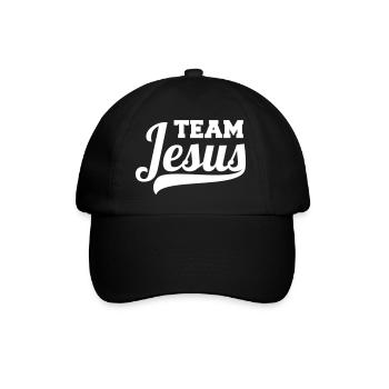 Team Jesus witziges Geschenk für Christen - Baseballkappe - Schwarz/Schwarz - Vorne