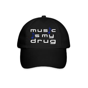 Music is my Drug Sheet Music Sheet Music Lyrics Music Logo - Baseball Cap - black/black - Front