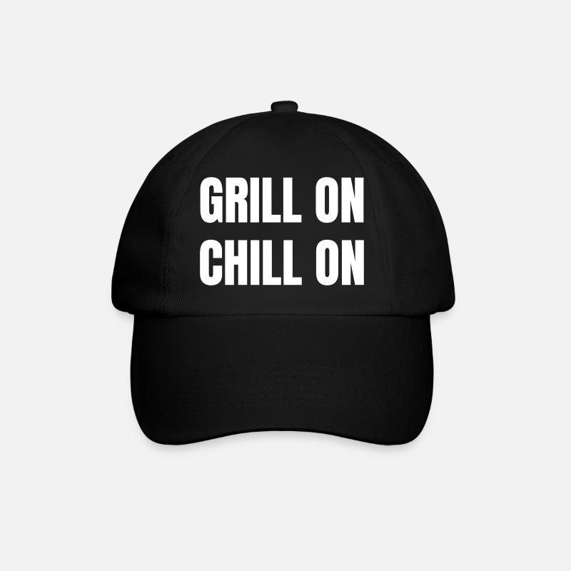 Grill on chill on - Baseballkappe - Schwarz/Schwarz