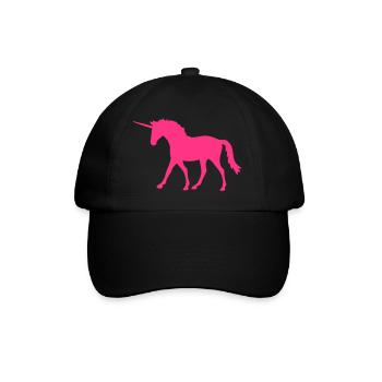 Unicorn Fairy Tale Silhouette Outline Shadow Horse - Baseball Cap - black/black - Front
