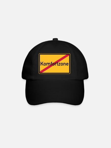 Komfortzone verlassen - Baseballkappe - Schwarz/Schwarz