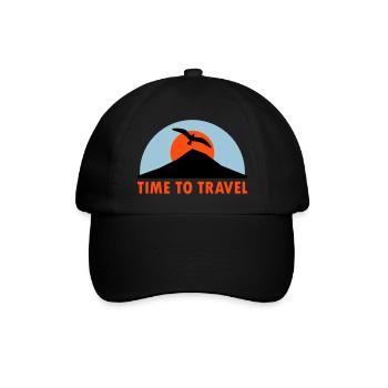 Temps de voyage (montagne, soleil, oiseau) - Casquette classique - noir/noir - Devant