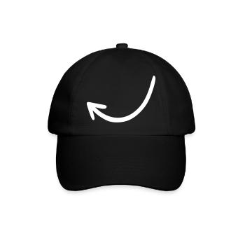 Arrow drawing sketch white - Baseball Cap - black/black - Front