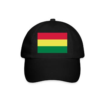 Bolivien Flagge / Drapeau Bolivie - Baseballkappe - Schwarz/Schwarz - Vorne