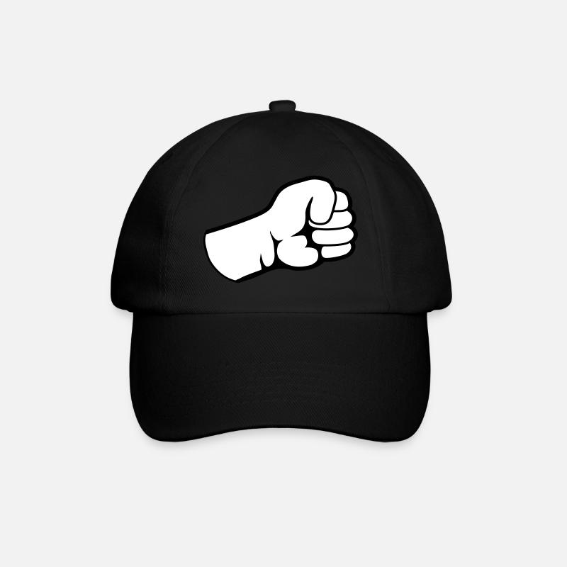 Geballte Faust Design - Baseballkappe - Schwarz/Schwarz