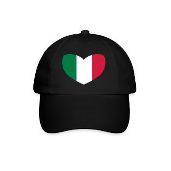Italian Flag Heart - Baseball Cap - black/black - Front
