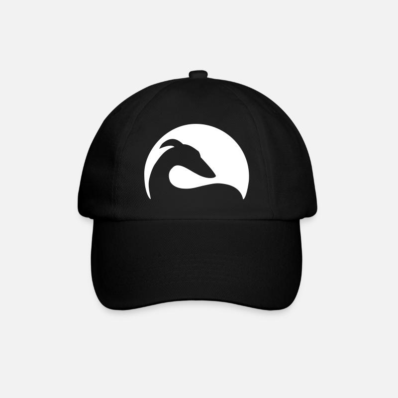 wind dog circle - Baseball Cap - black/black